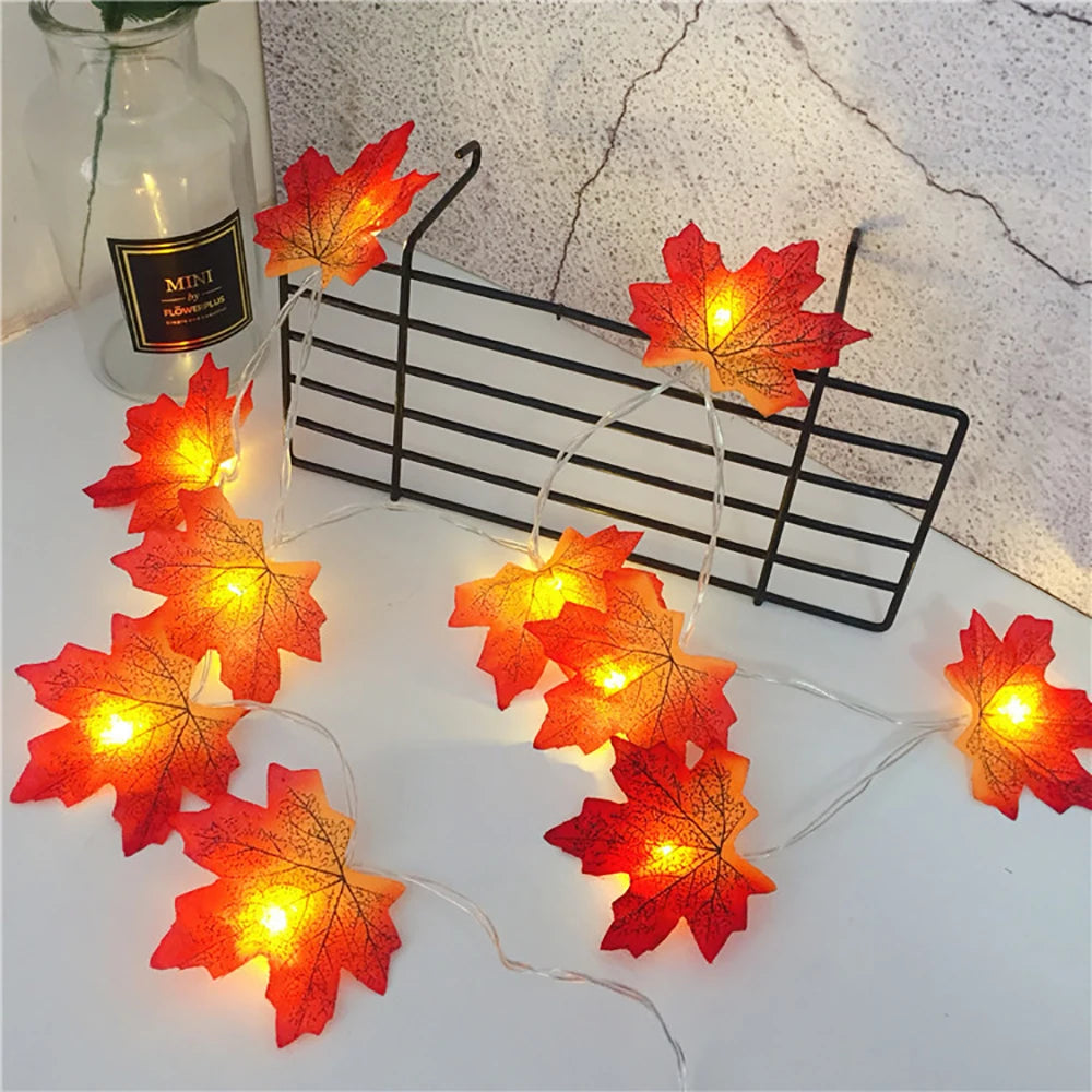 Maple Leaf Fall Garland Lights
